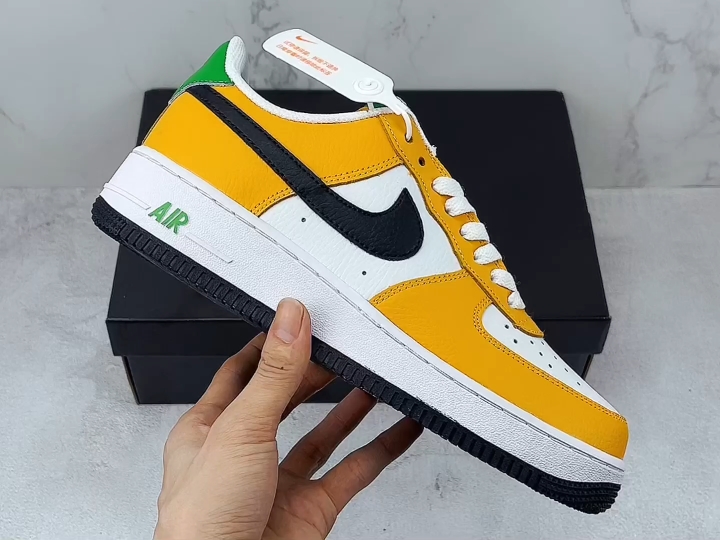 实拍视频空军 白黄 黑勾 nike air force 1 low 空军一号低帮运动