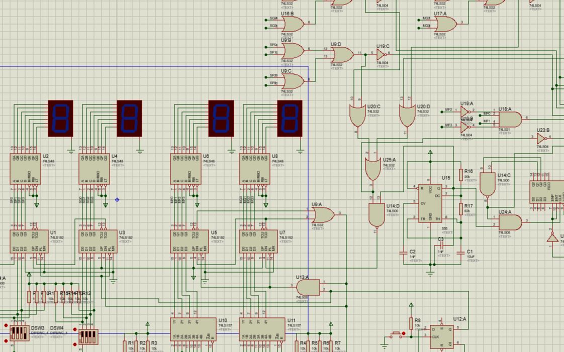数电课设proteus仿真|数字时钟|电子时钟|数字电路综合设计哔哩哔哩bilibili