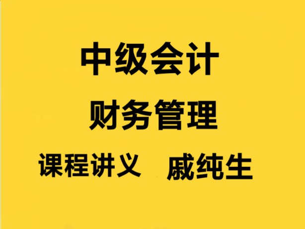 [图]2025年最新中级会计财务管理戚纯生基础精讲班 25戚纯生中级会计财管基础精讲班