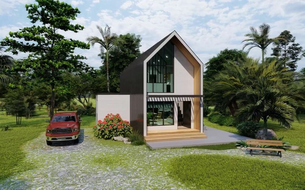 【房屋设计】集装箱风格的二层小型房屋设计!