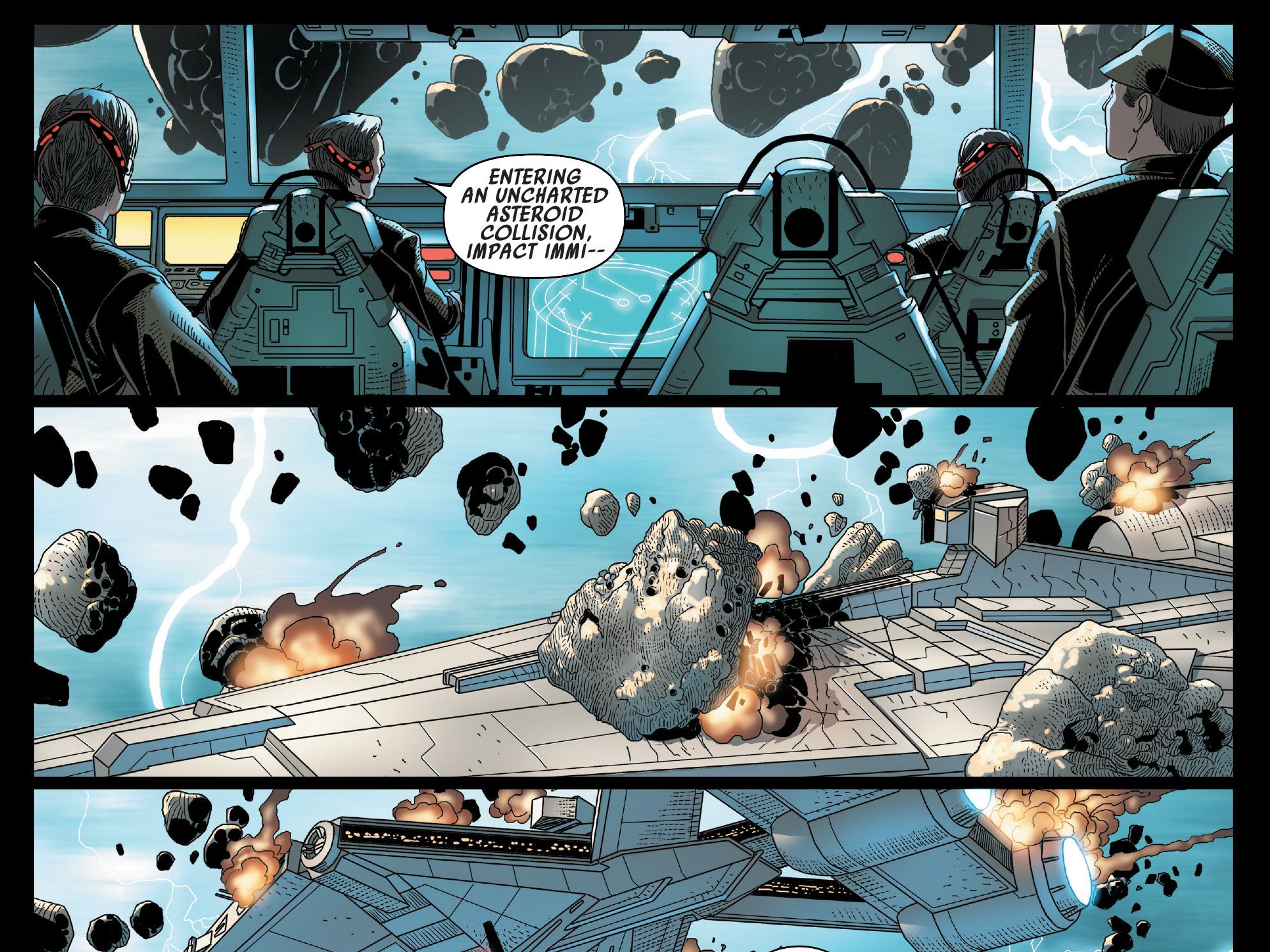 星球大战漫画 帝国星际轻巡洋舰穿越anthan prime行星附近的小行星带