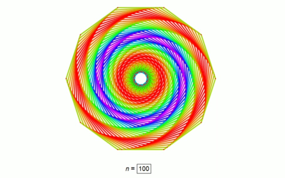 《几何画板》炫目的正十边形螺旋!