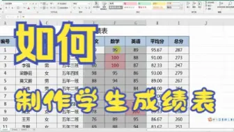 【excel技巧】教你如何在excel表格中制作一个学生成绩表把及格的人数选中显示在表里