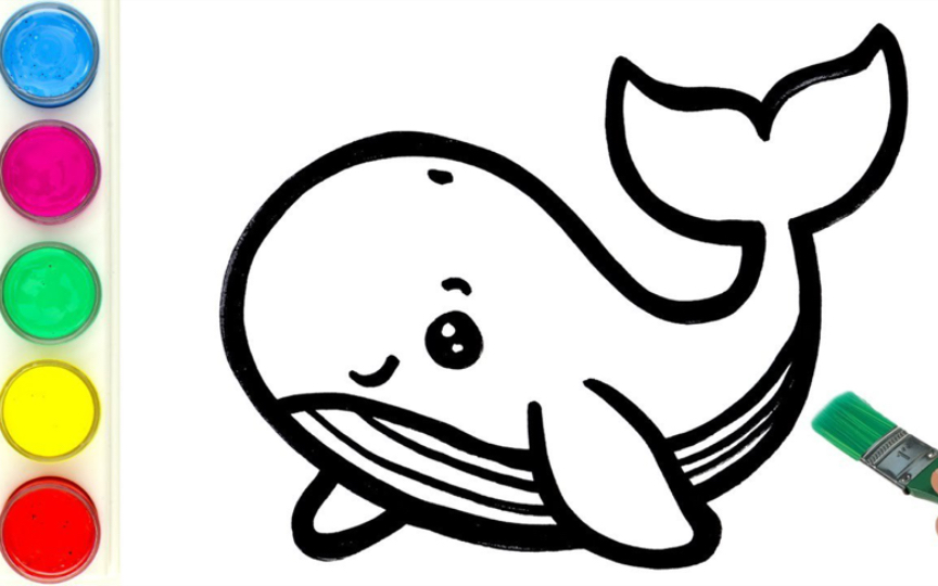 动物简笔画 鲸鱼 宝贝学画画 深海霸王其实很可爱