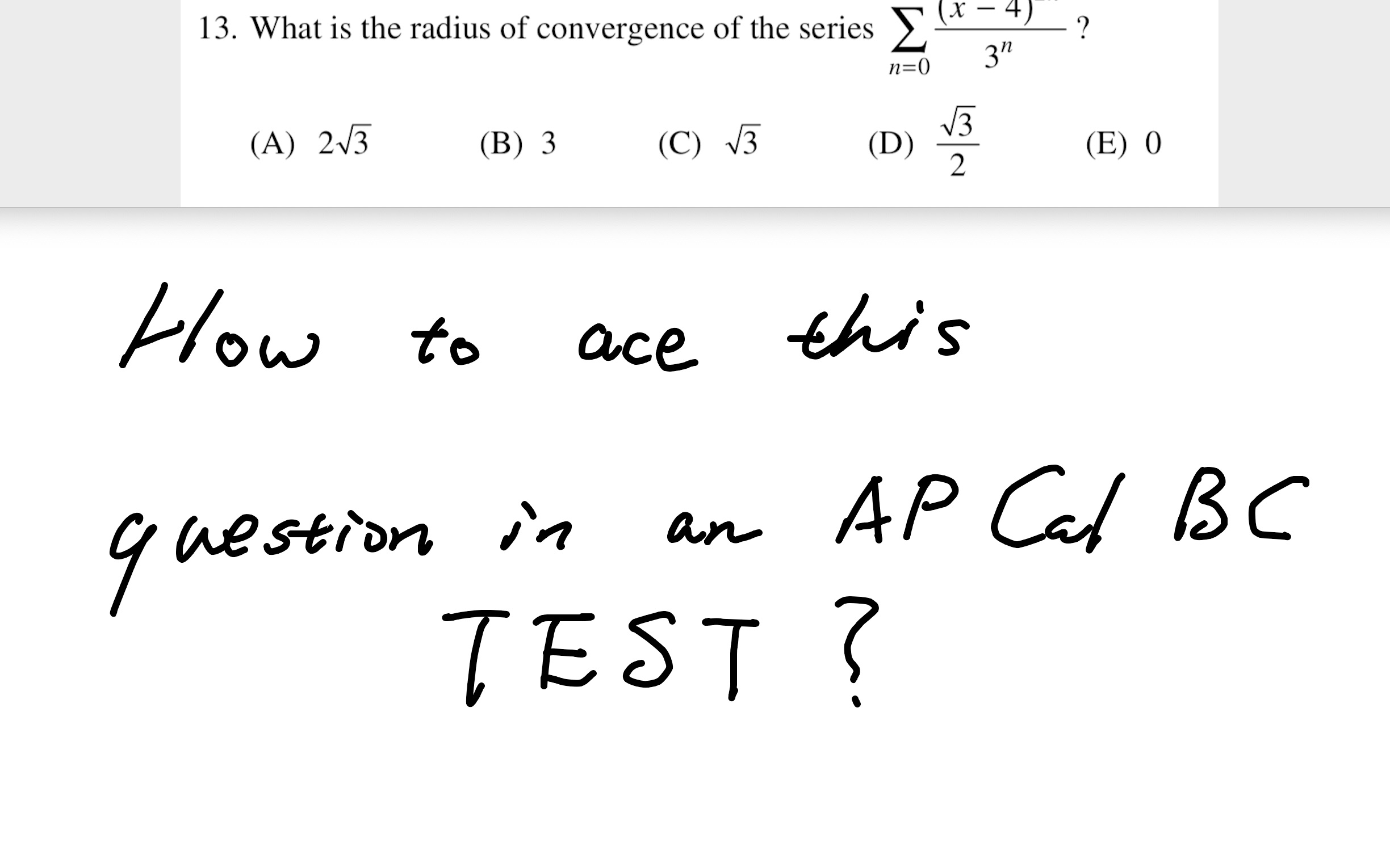 [图]【AP微积分BC】真题详解之Radius of Convergence of Power Series.