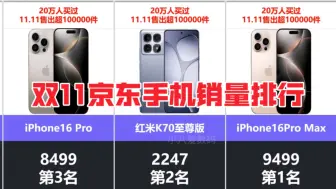 Download Video: 双十一京东手机销量排行榜TOP20！你入手了哪款机型？红米K70至尊 iPhone15系列占10个！