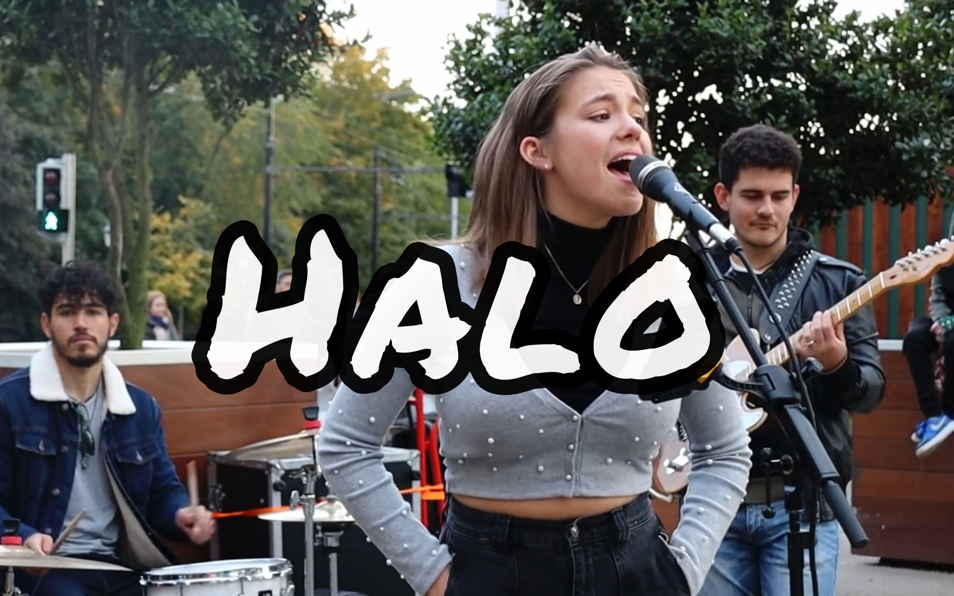 【艾莉alliesherlock】都柏林街头演唱歌后碧昂斯《halo光环》_哔哩