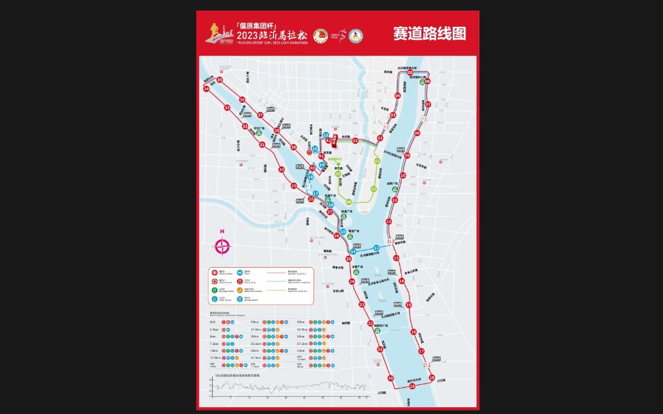 2023临沂马拉松路线骑行拍 11 滨河东路 左转 沂河南大桥(全马19公里