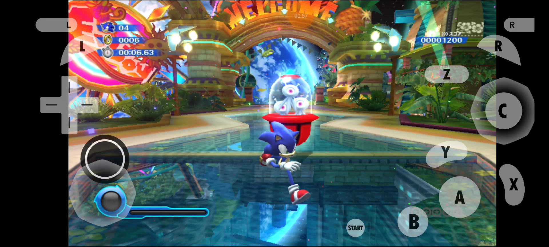 wii索尼克色彩 第1关 勉强流畅运行