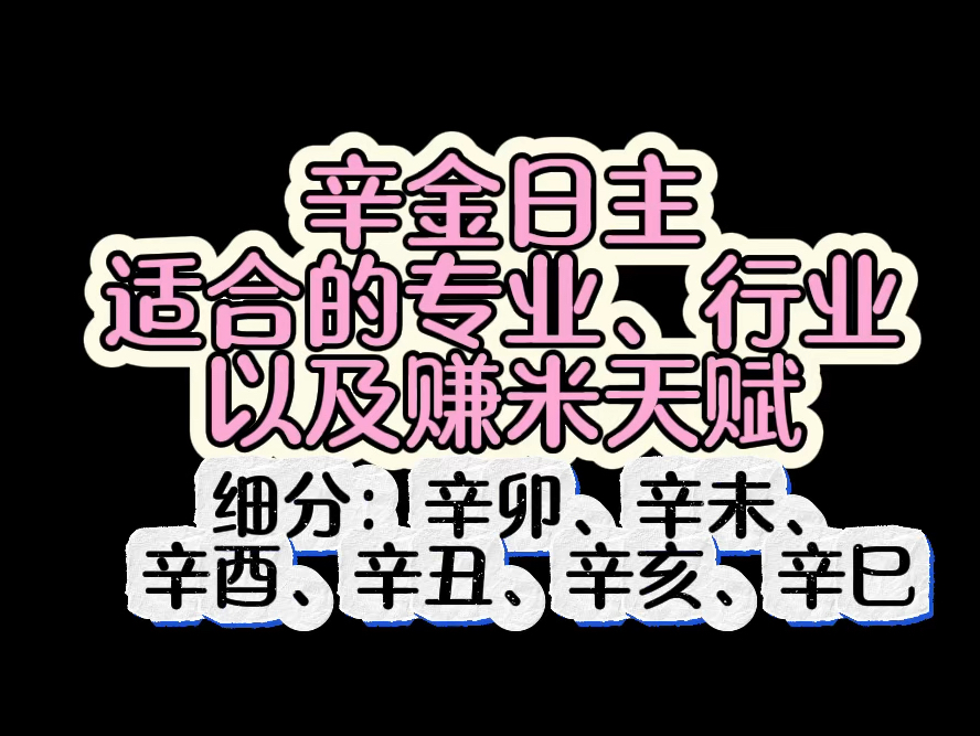 辛卯日主适合的专业行业以及赚米天赋(细分上: 辛卯、辛未、辛酉、辛丑、辛亥、辛巳)哔哩哔哩bilibili