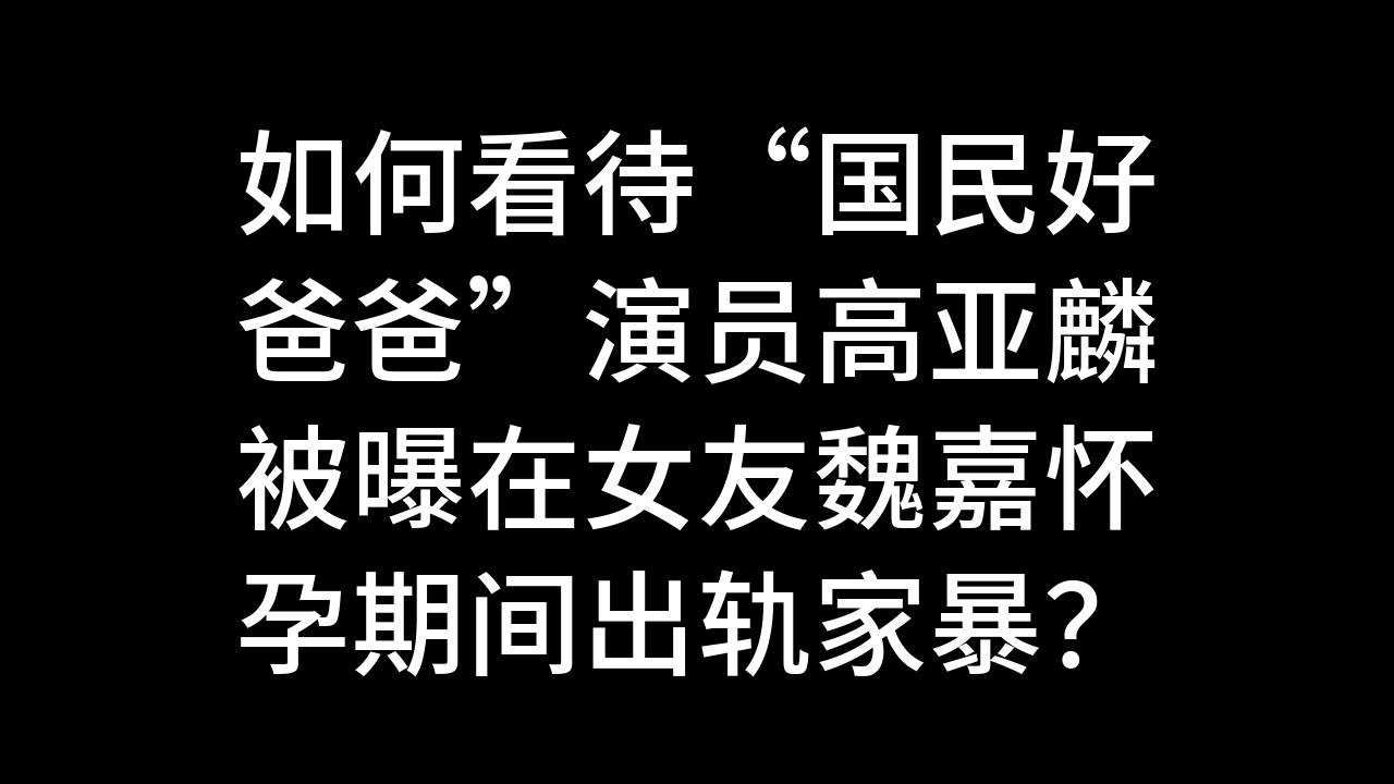 今日话题:如何看待“国民好爸爸”演员高亚麟被曝在女友魏嘉怀孕期间出轨家暴?哔哩哔哩bilibili