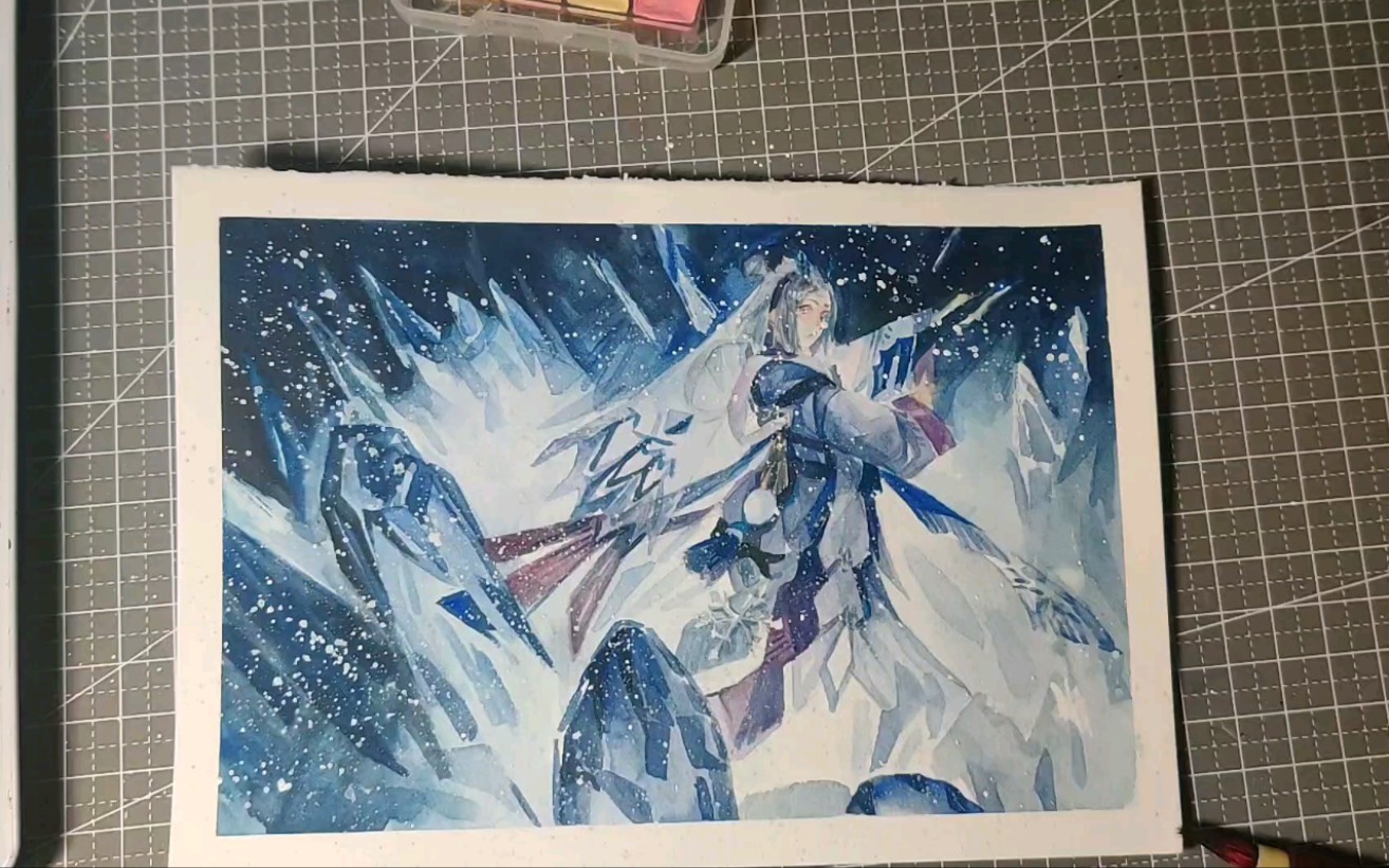 【水彩阴阳师】纪念我的第一个ssr雪童子