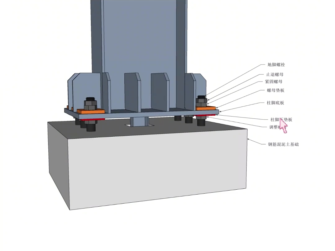 钢结构柱脚构造哔哩哔哩bilibili