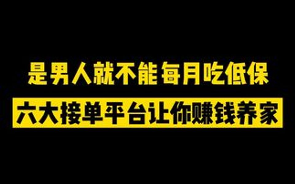 是男人就收藏好这六大接单平台,助你赚钱养家!哔哩哔哩bilibili