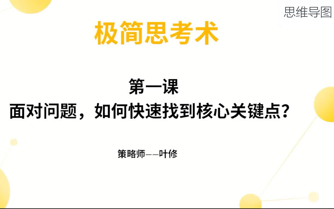 [图]【思考】极简思考，构建思维模型，提升自身思考力思维导图|拜托三连了！这可能是你受益一生的【思维导图】公益课程|如何画思维导图|干货|高效学习