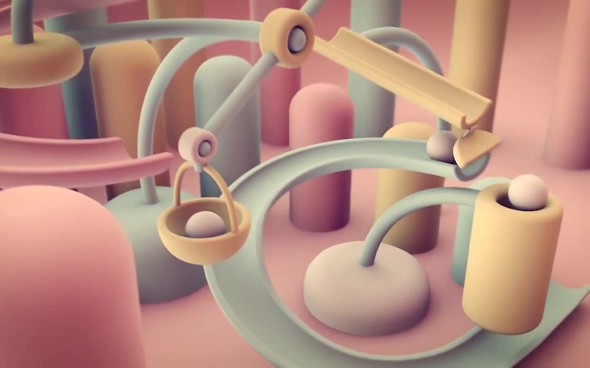 pr模板|简洁彩色3d玩具机械标志logo演绎卡通片开场