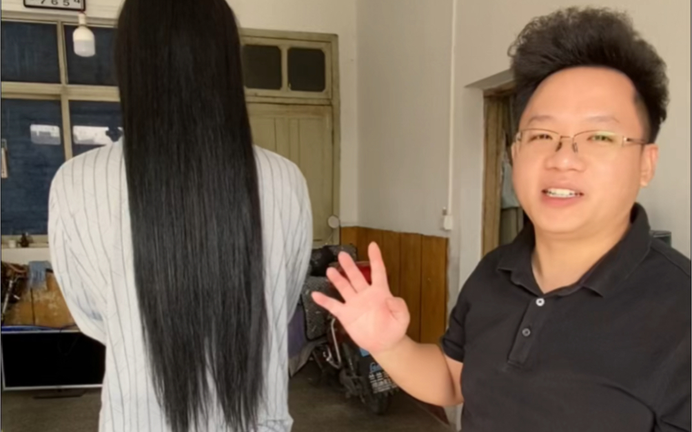 一个小哥哥的长头发#男生长发 #嘉定收长头发#上海收长头发