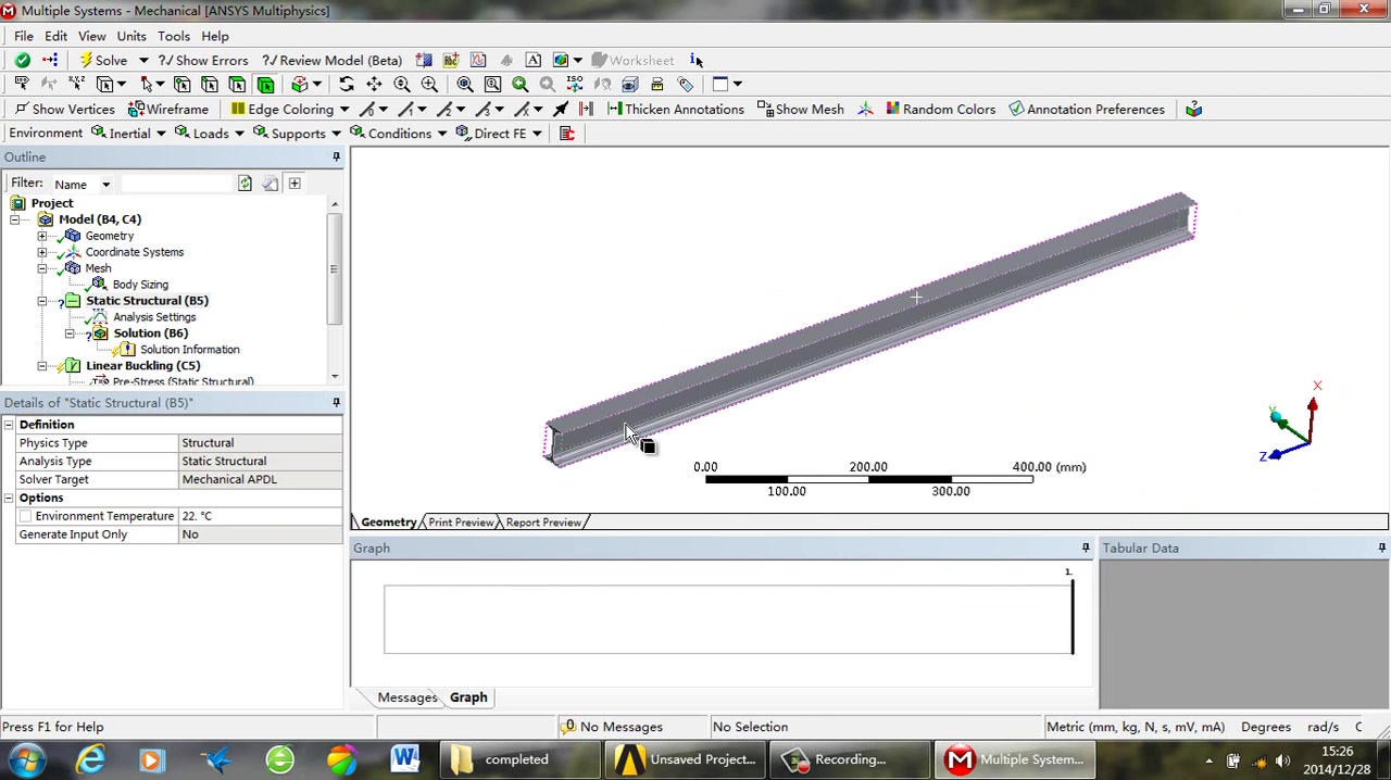 [图]有限元#ANSYS# workbench 工字梁非线性屈曲分析