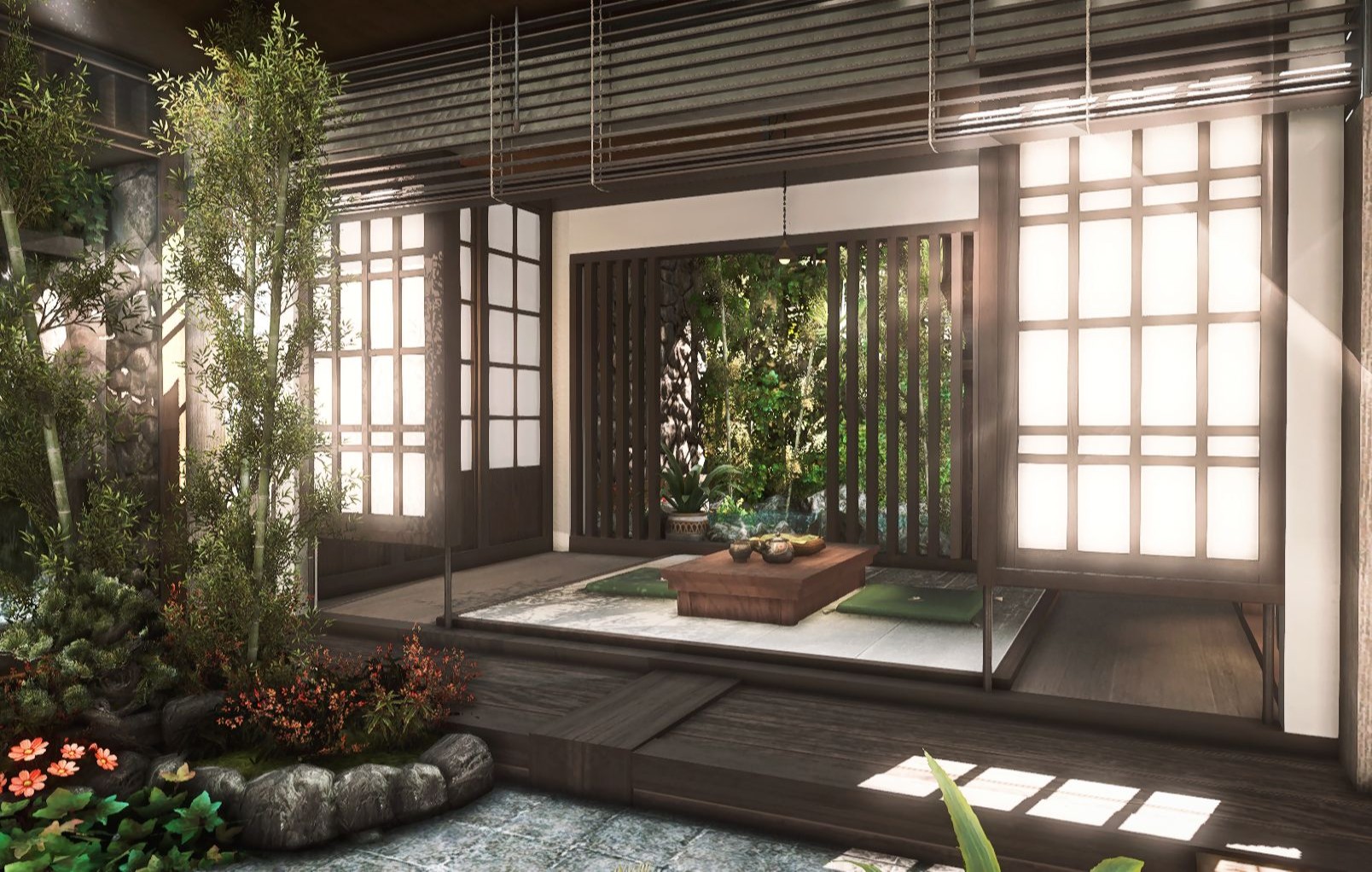 活动  【ff14装修】l和风日式休息室带汗蒸房