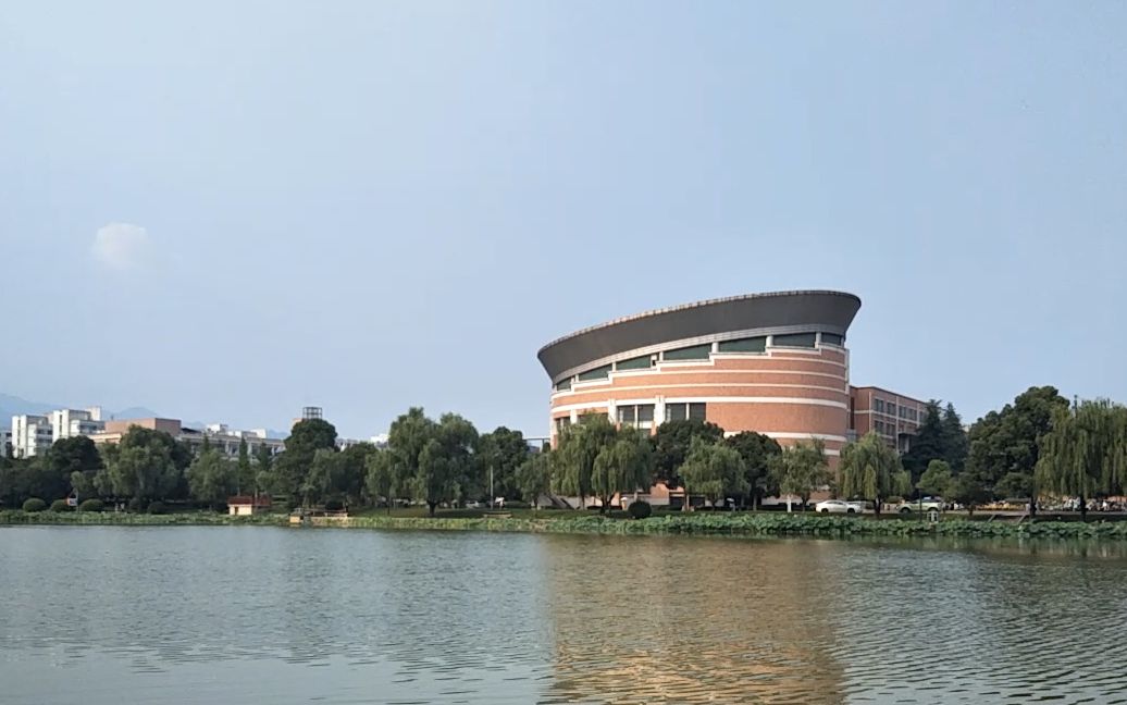 dji-mobile 浙江师范大学 音乐学院楼远景 目标锁定 鲤鱼玩水