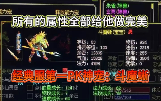 神兽带腻了,打造了一只pk神宠斗魔蜥玩一玩.