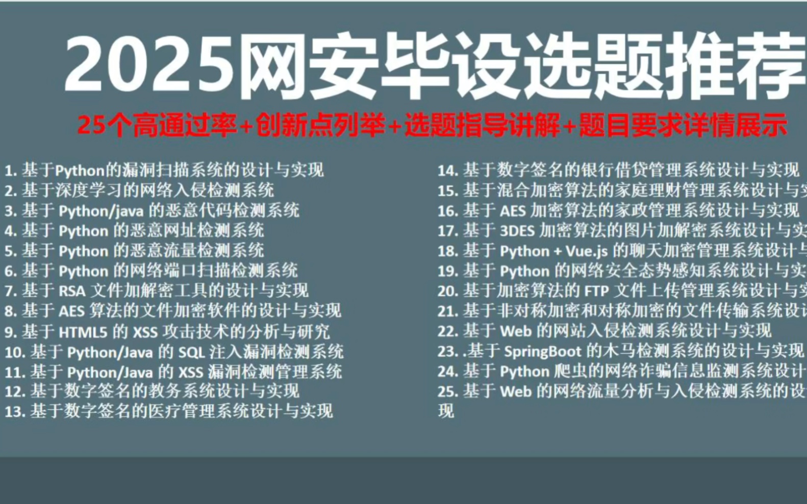 【2025网安毕设选题推荐】25个高通过率选题推荐,毕业生必看选题指导(包含具体功能设计要求及创新点详细展示)哔哩哔哩bilibili