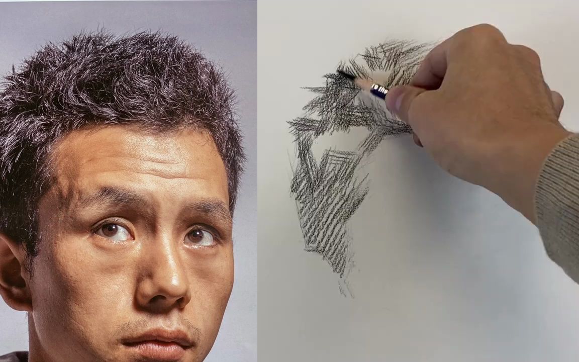 美术生素描小知识,头发排线练习