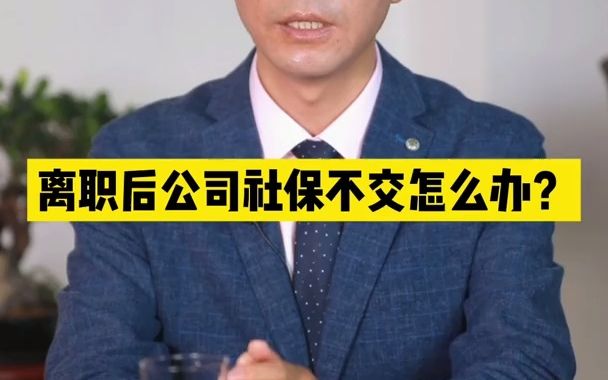 离职后公司社保不交怎么办?哔哩哔哩bilibili