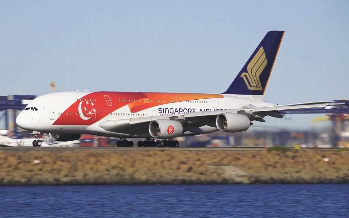 新加坡航空波音747-400f (9v-sfp),空客a380 (9v