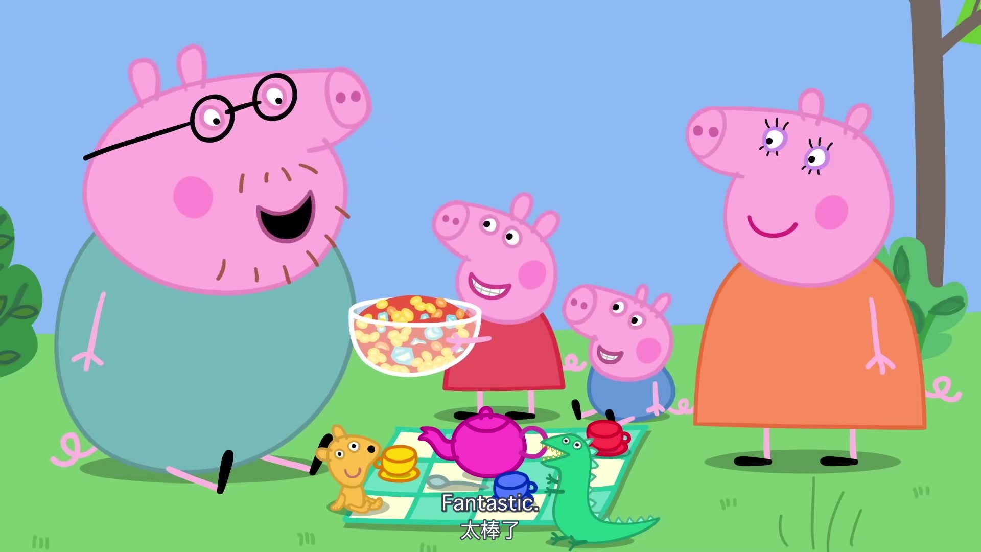 [图]小猪佩奇 父亲节 原创中英字幕 佩奇乔治和爸爸一起过父亲节 Peppa pig father's day