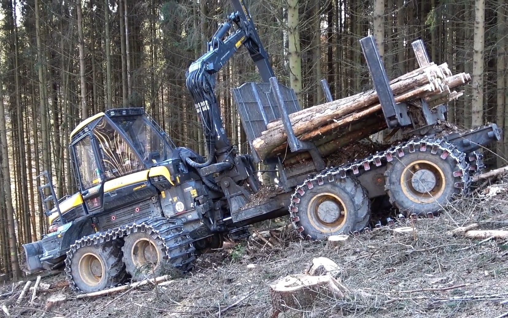 ponsse bison木材运输车林场作业