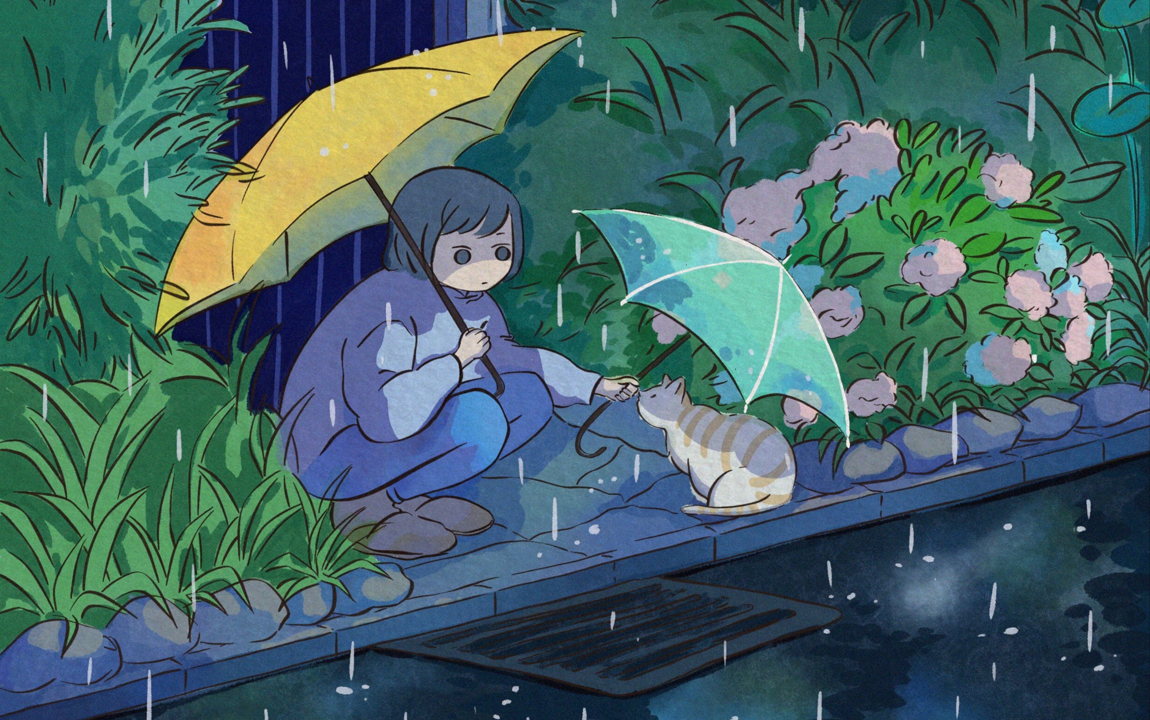 procreate 画一个下雨夜