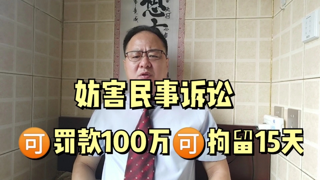 妨碍民事诉讼活动,最高将被罚款100万,拘留15天时间哔哩哔哩bilibili