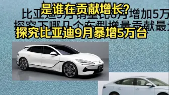 比亚迪9月销量比8月暴增5万，探究下是谁在增长?