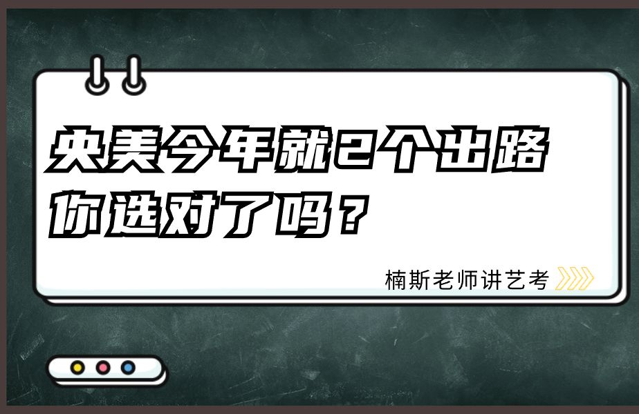 央美今年就2个出路,你选对了吗?哔哩哔哩bilibili