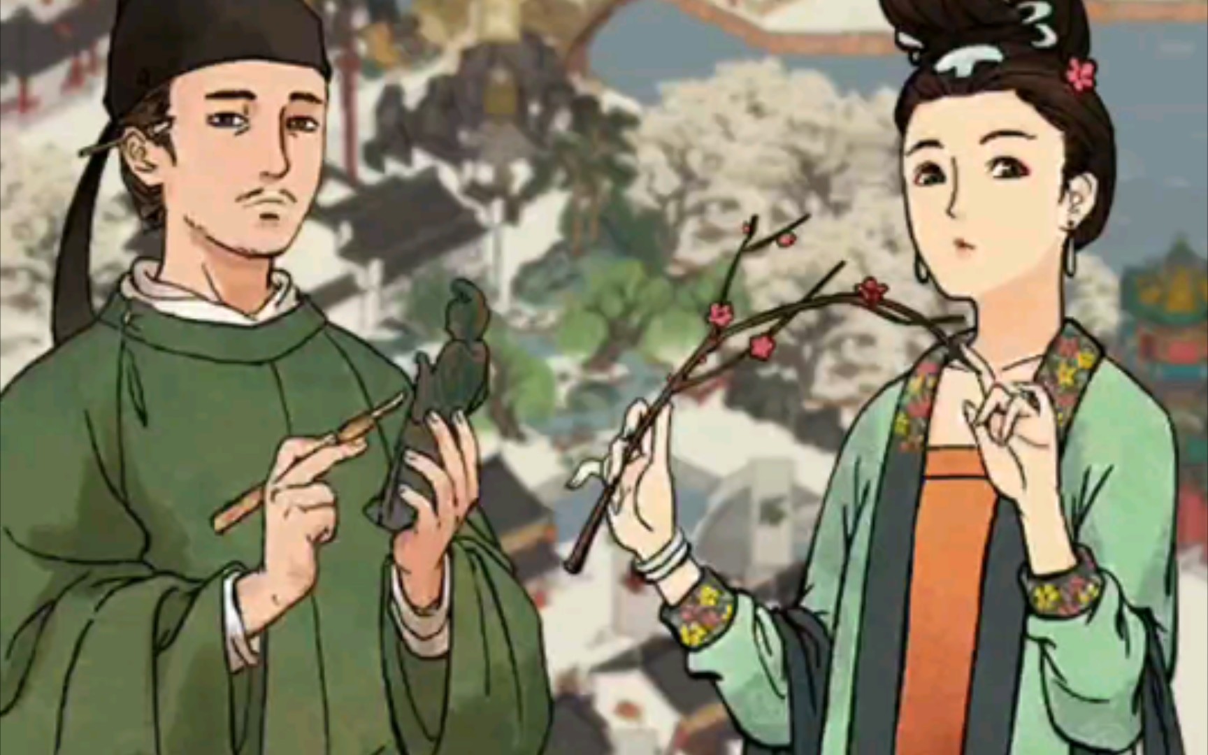 【江南百景图-包打听】赵明诚&李清照 磕cp喽_哔哩哔哩 (゜-゜)つロ