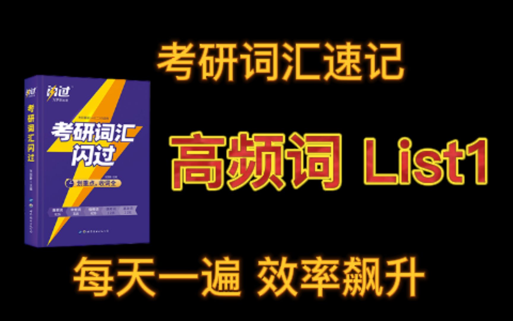 [图]《考研词汇闪过》24版单词带背：高频词list1