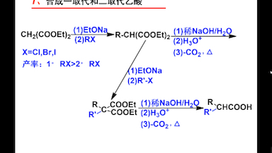 基础有机化学乙酰乙酸乙酯 丙二酸二乙酯 酮式分解 酸式分解哔哩哔哩bilibili