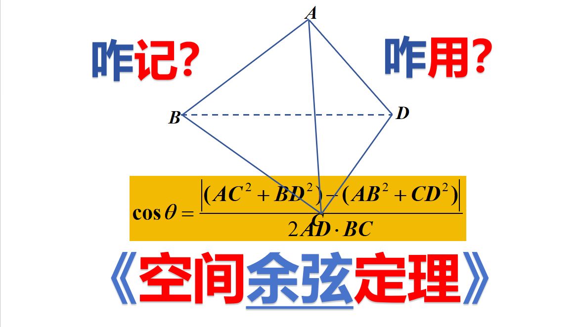 空间余弦定理(既讲原理,又讲应用,更讲实战)哔哩哔哩bilibili