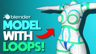 Download Video: Blender 制作动漫女性身体！学习布线公式有手就行