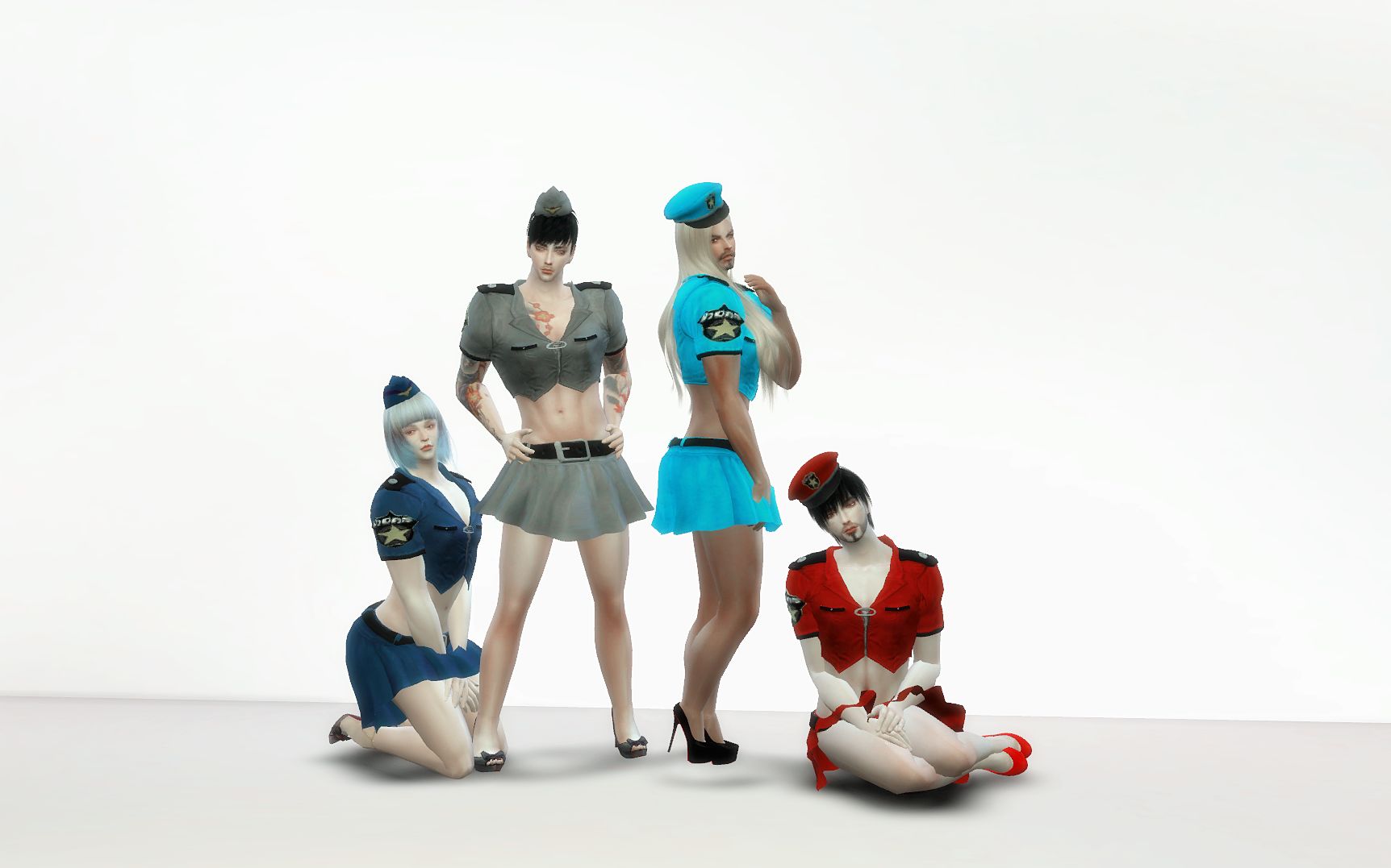 四个壮汉女装大佬妩媚制服诱惑了解一下啊?(居然还有我剧情视频男主!