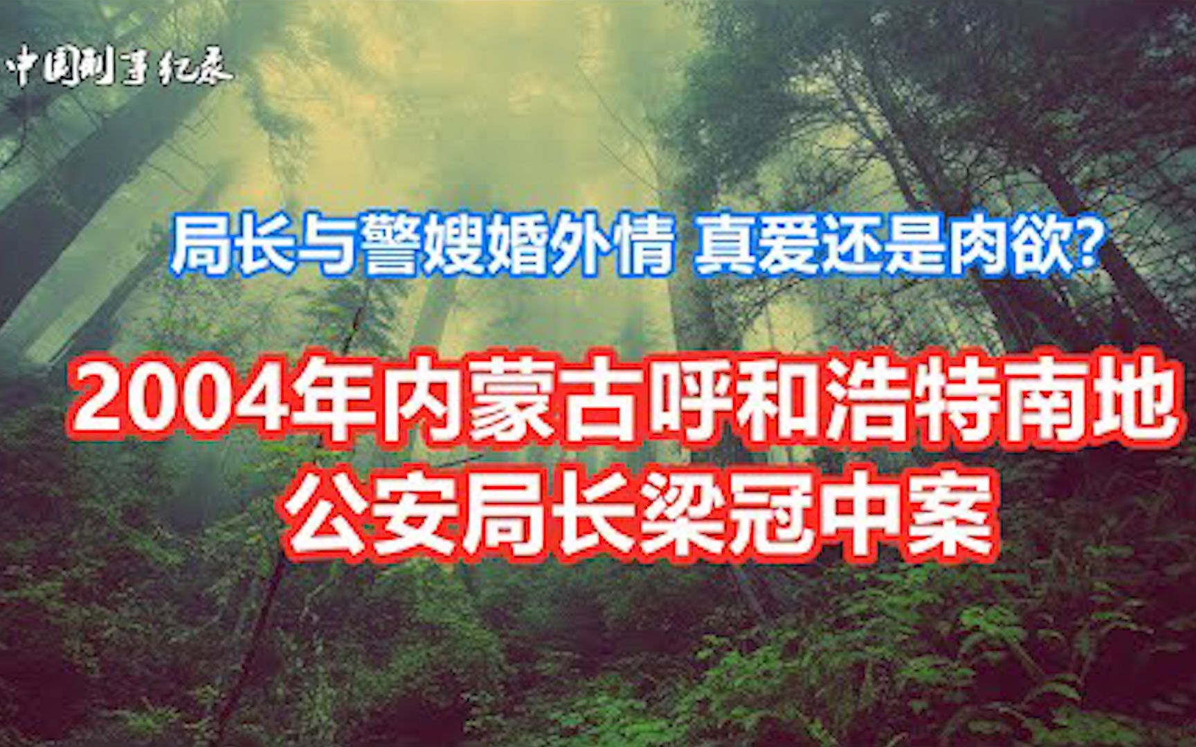 公安局长与警察娇妻婚外情 是真爱还是肉欲? 2004年内蒙古呼和浩特南地公安局长梁冠中案哔哩哔哩bilibili