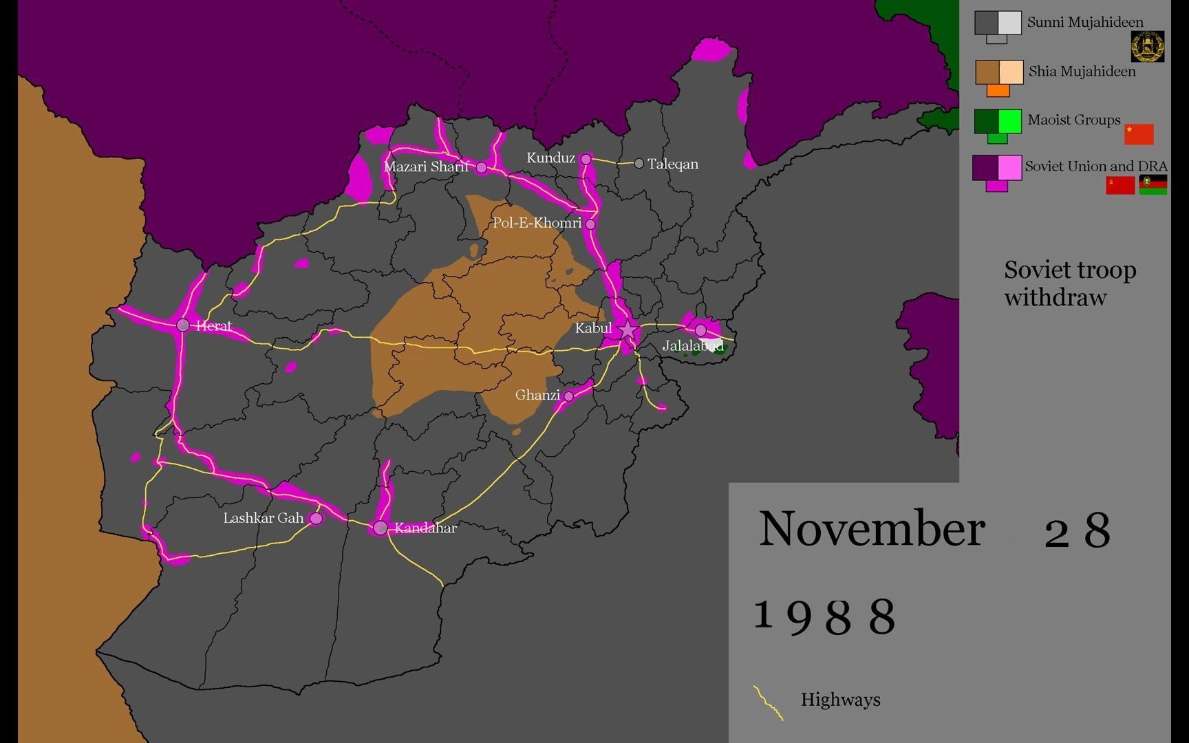 【历史地图】阿富汗战争(1978年至今)每两周战线变化哔哩哔哩bilibili