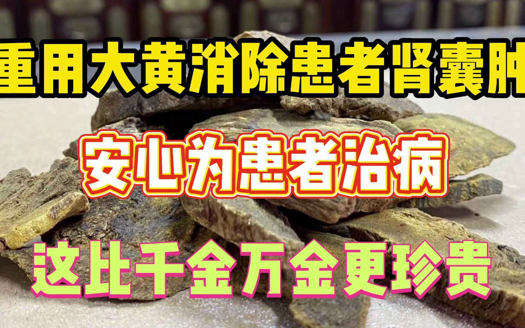 中药大黄消除肾囊肿,安心为患者治病,这比千金万金更珍贵哔哩哔哩bilibili