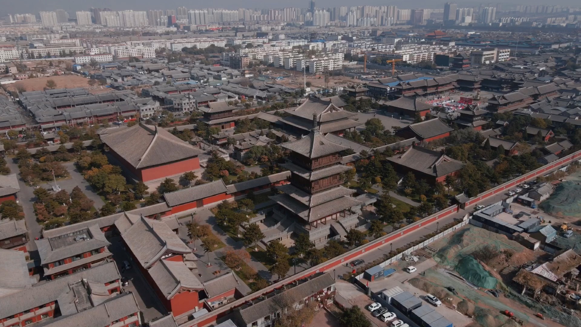 大同火山群古城航拍