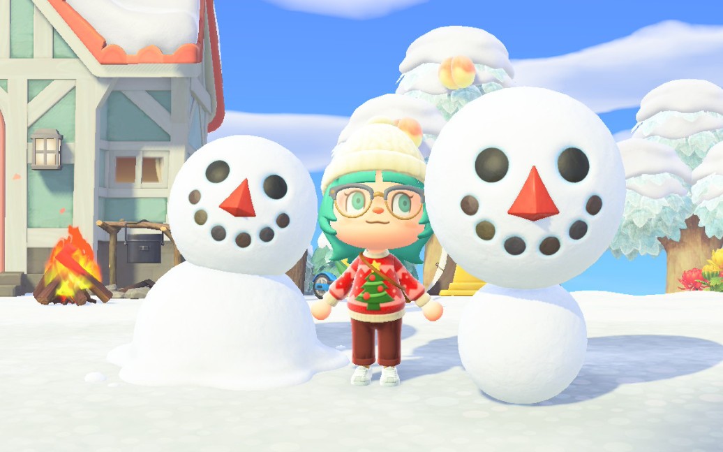 [动森]简单堆个雪人