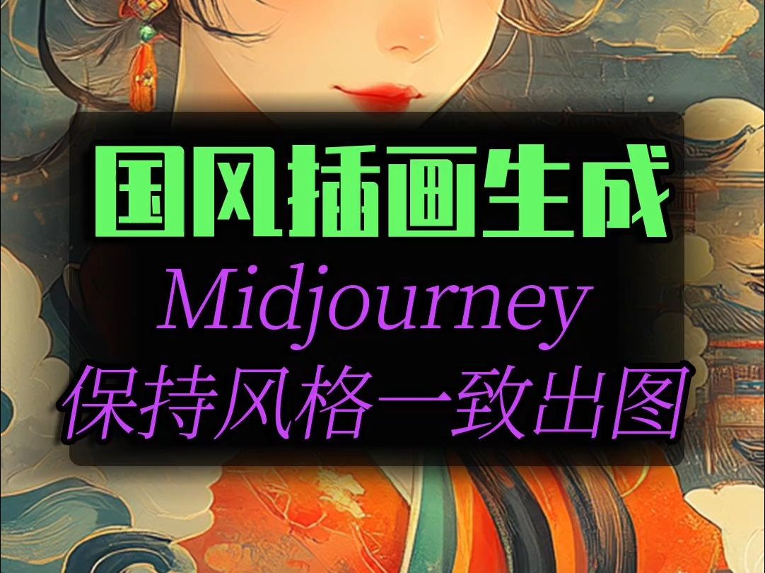 AI生成国风插画!Midjourney保持风格一致出图方法!哔哩哔哩bilibili