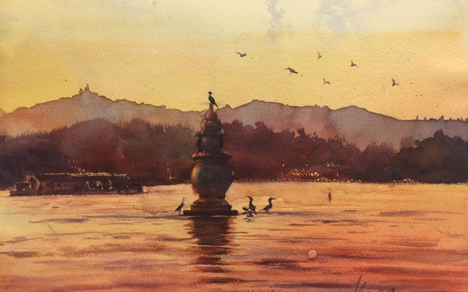 活动作品零基础必看杭州西湖水彩教学