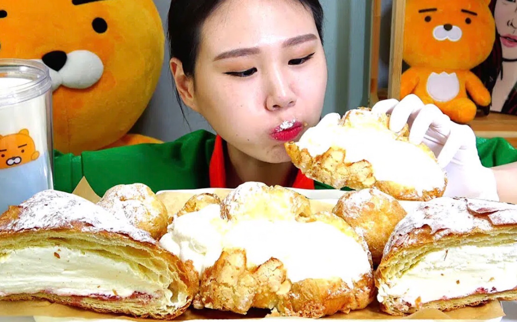 【fran卡妹】吃播 奶油面包 /咀嚼声