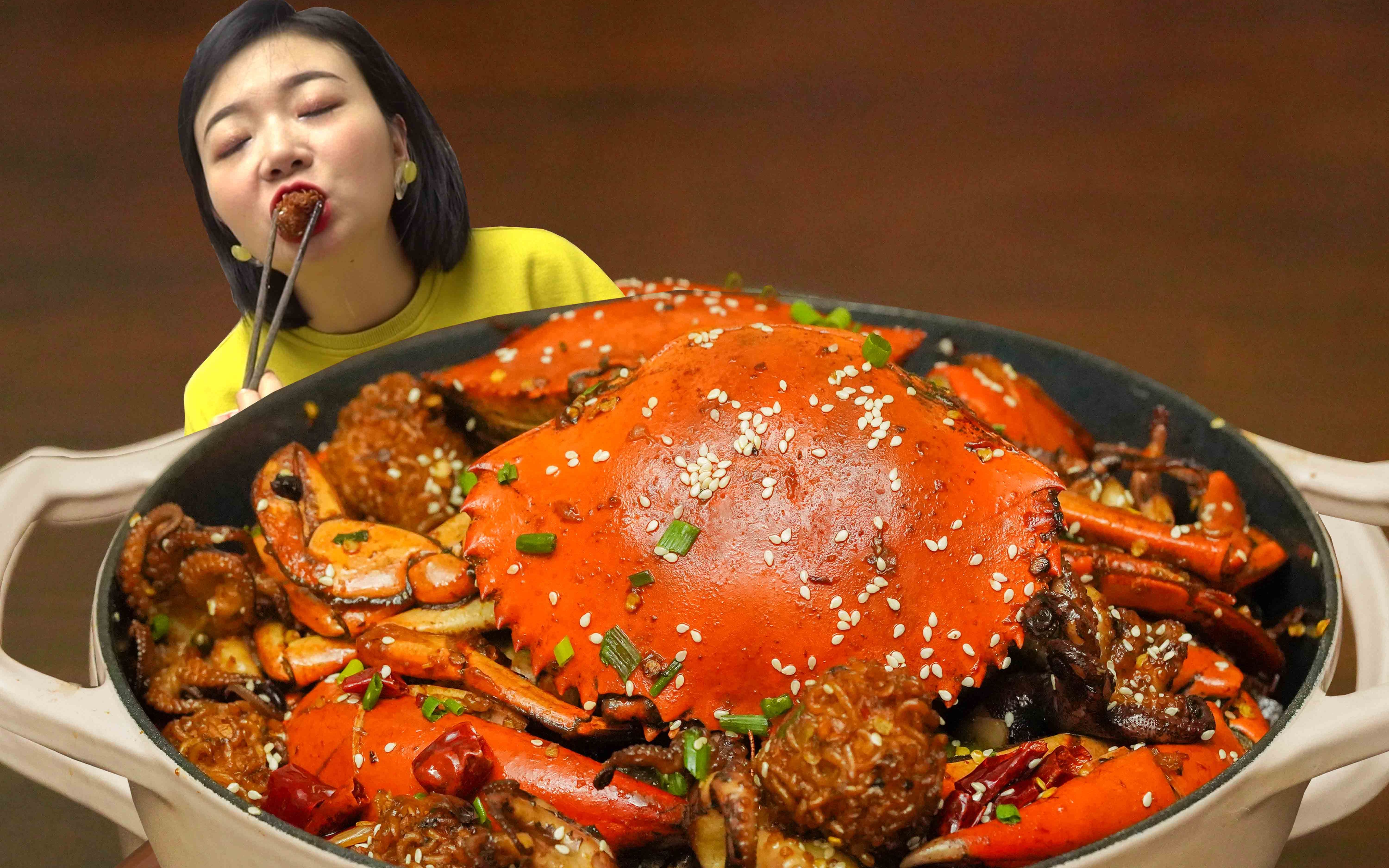 用2元泡面自制500元海鲜泡面干锅辣椒竟然比螃蟹还多菊花残警告